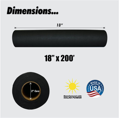 Black Kraft Paper Roll | 18" x 200’ (2,400”) | Best Colored Paper for Art & Crafts, Bulletin Boards, Gift Wrapping, Table Runner, and Decorations - 0