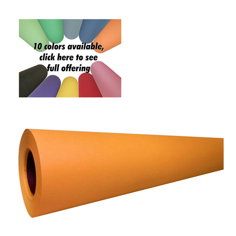 Orange Kraft Paper Roll | 24" x 200’ (2,400”) | Best Colored Paper for Art & Crafts, Bulletin Boards, Gift Wrapping, Table Runner, and Decorations
