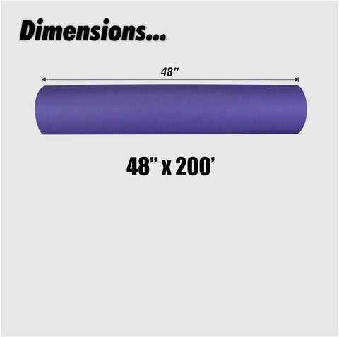 Purple Kraft Paper Roll | 48" x 200’ (2,400”) | Best Colored Paper for Art & Crafts, Bulletin Boards, Gift Wrapping, Table Runner, and Decorations - 0