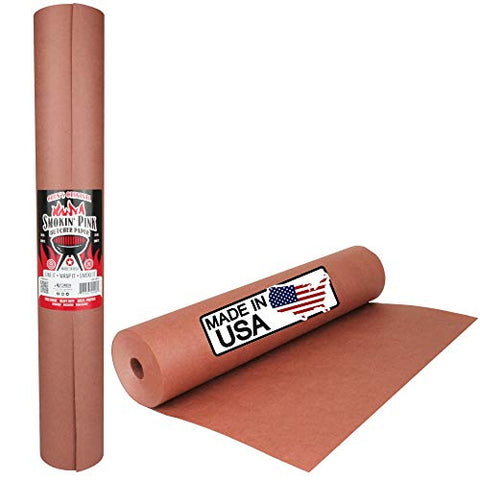 Smokin' Pink Kraft Butcher Paper Roll | 24" x 200' (400 Sq Ft) | Best Peach Wrapping Paper for Smoking Meat, Brisket, Crawfish Boil, or Table Runner | Unbleached Unwaxed Uncoated | Made in USA